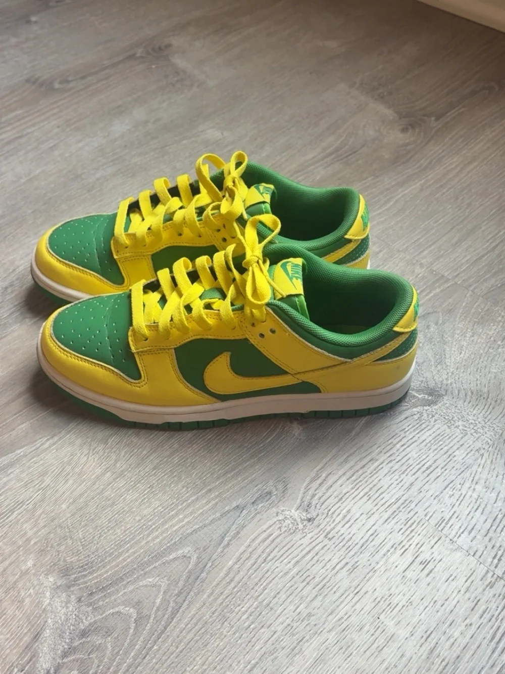 Nike Kids'  Dunks Low-Top Sneakers in Yellow and Green
